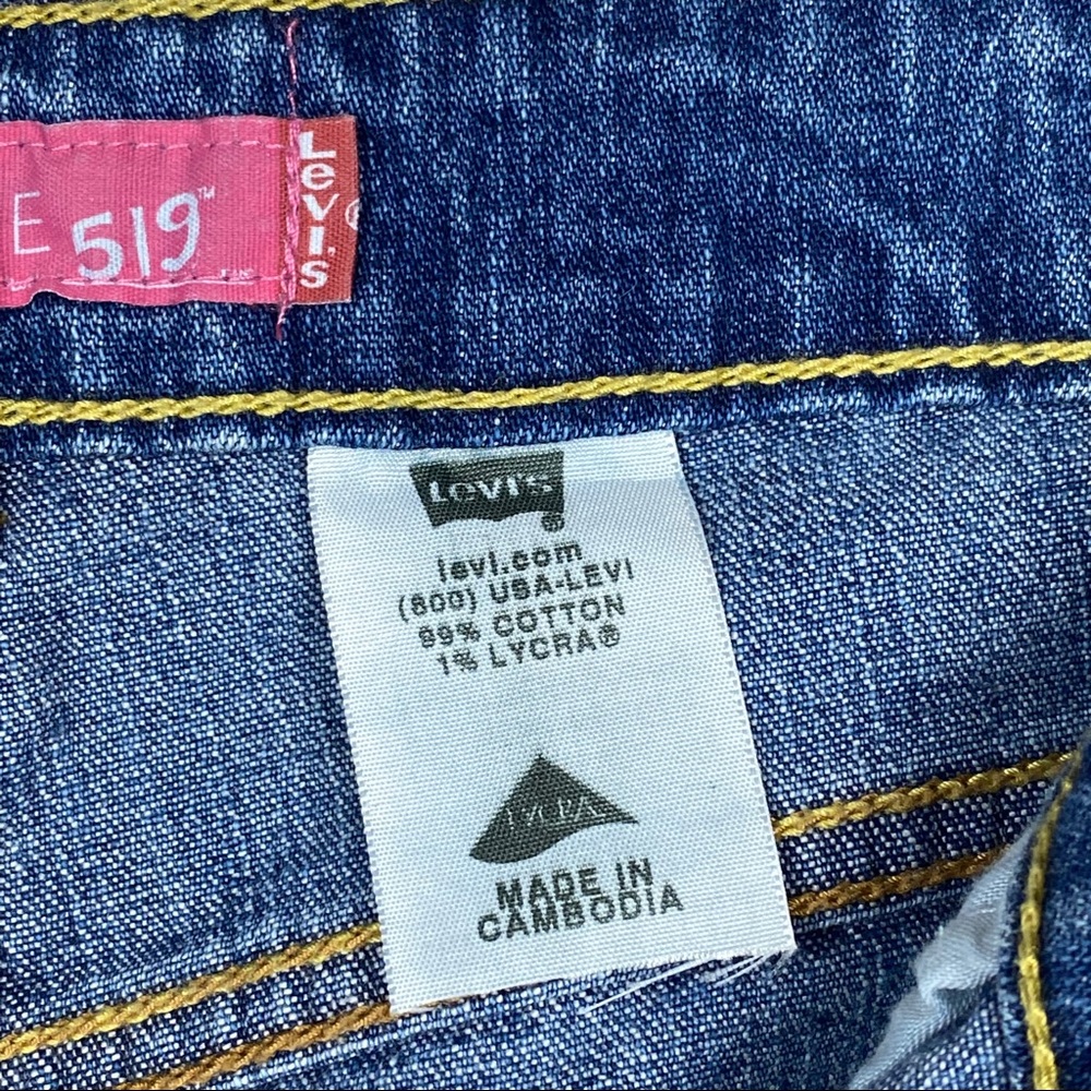 Levi’s Y2K Vintage 519 Low Rise Flare Leg Hipster Medium Wash Denim Jeans 16 - Picture 12 of 14